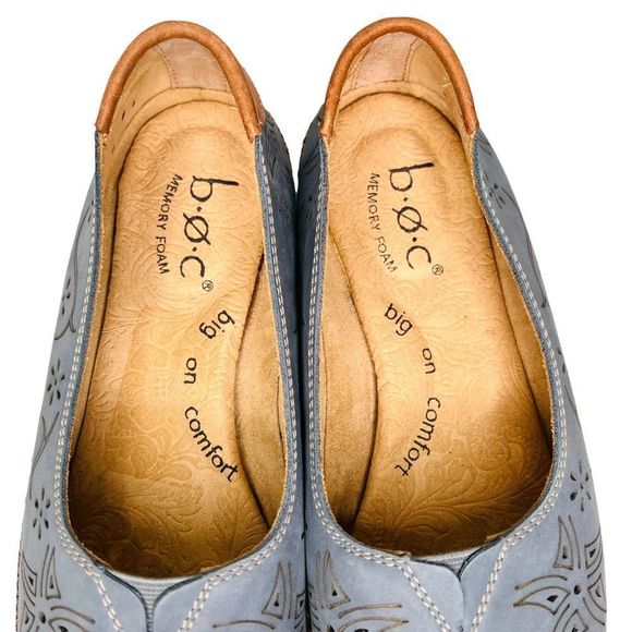 Born CONCEPTS b.o.c Women's Poha Leather Slip-On Flat Loafer Blue 8.5 EUC - Picture 7 of 13